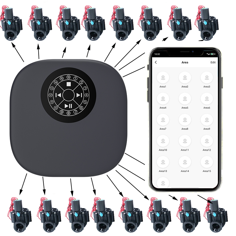 Smart Garden Nursery - ตัวควบคุมระบบรดน้ำอัจฉริยะแบบ WiFi 16 โซน ตัวควบคุมสปริงเกอร์ในสวน ตั้งเวลาควบคุมการรดน้ำดอกไม้