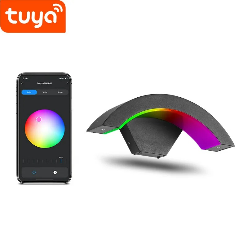 Smart Zigbee Garden Light - Tuyaสมาร์ทWiFi/ZigBee Wall Light,หรี่แสงได้เปลี่ยนสีRGBCW Garden Light,กันน้ําPorch Light,ทํางานร่วมกับAlexa