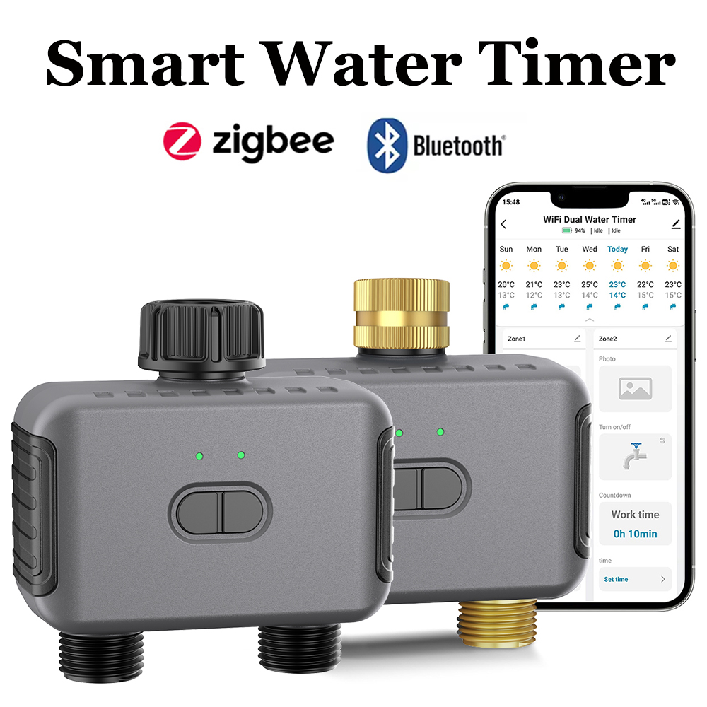 Smart Garden Kit - Tuyaสมาร์ทจับเวลาน้ําZigbee/BTอัตโนมัติชลประทานController 2 Outlet Sprinklerรดน้ําระบบสนับสนุนAlexa Google