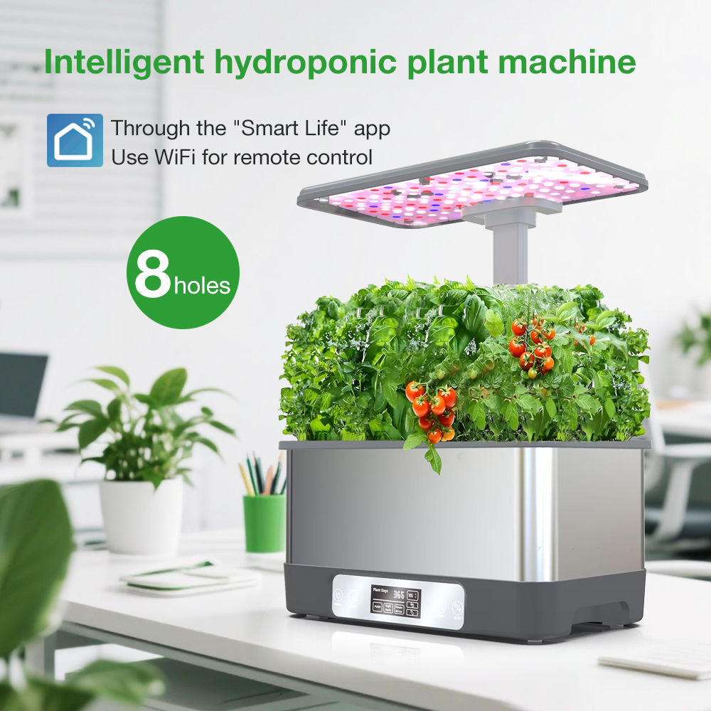 Smart Garden Nursery - ระบบปลูกพืชไฮโดรโปนิกส์ในร่ม Tuya WiFi พร้อมไฟปลูก LED 8