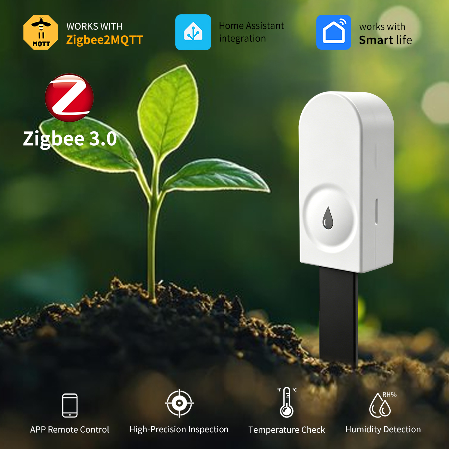 Smart Garden Home Assistant - เครื่องวัดความชื้นและอุณหภูมิดินอัจฉริยะ Zigbee 3.0 สำหรับสวนและพืช ทำงานร่วมกับ Home
