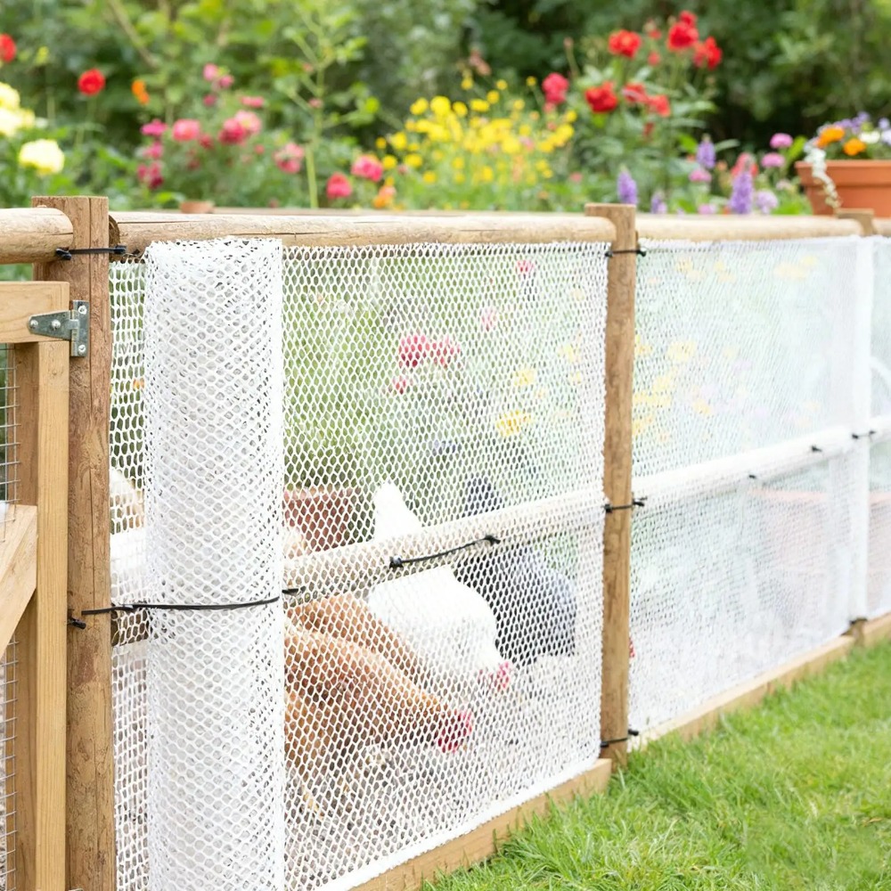 Smart Garden Fence - ตาข่ายพลาสติกป้องกันสวน, รั้วลวดสำหรับสัตว์ปีก, 50 ซิป, ไก่, สุนัข,