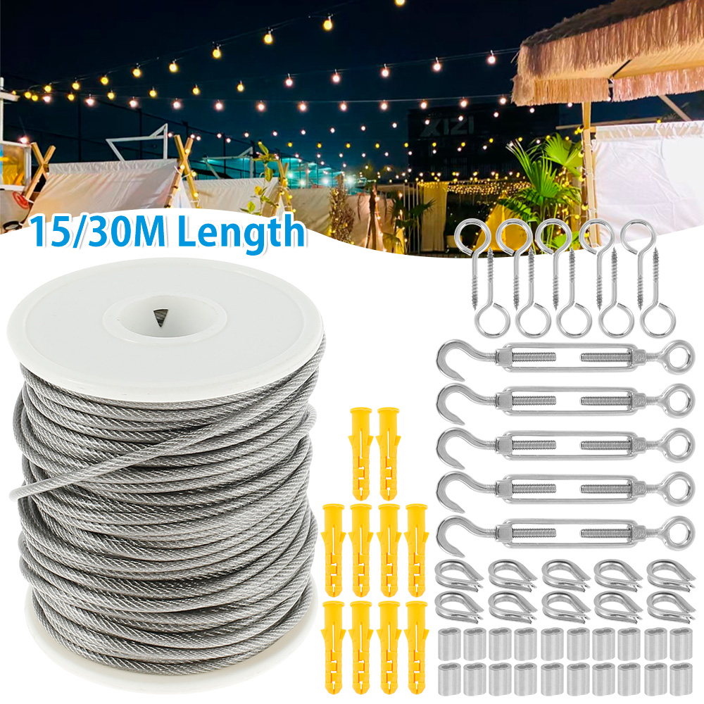 15 M/30 M สายเชือกสแตนเลสสตีล  - Smart Garden Fence บทวิจารณ์และราคา